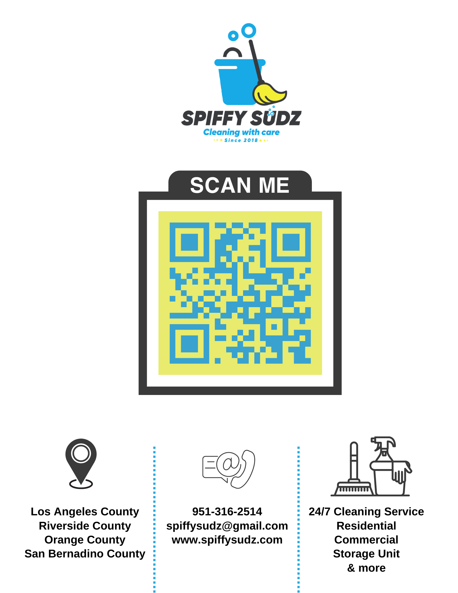 Spiffy Sudz — QR Code Flyer