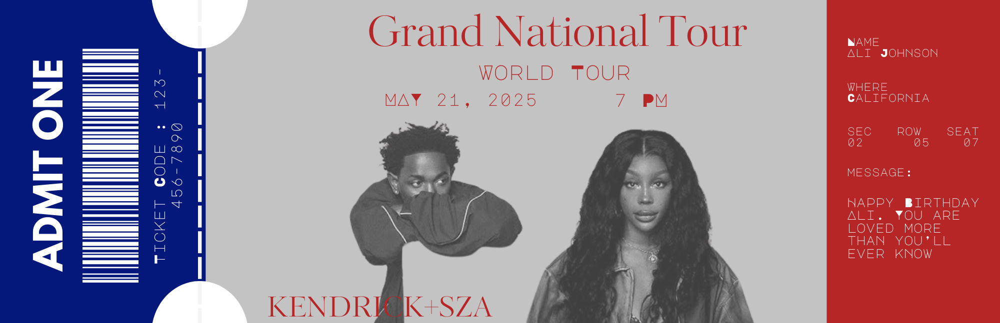 Birthday Concert Ticket